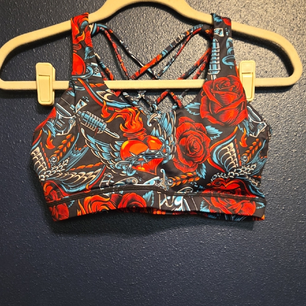 Constantly Varied Gear Red and Blue Patterned Bra